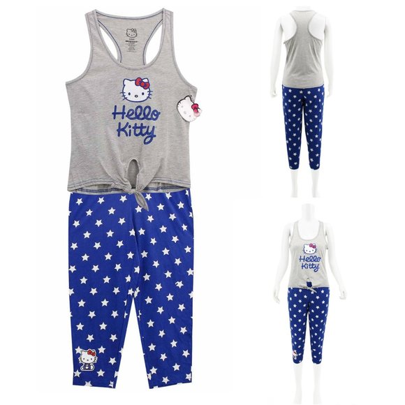 NWT Hello Kitty "American Kitty" women's Pants and Tank Top Pajamas S,M,L,XL - Picture 1 of 5